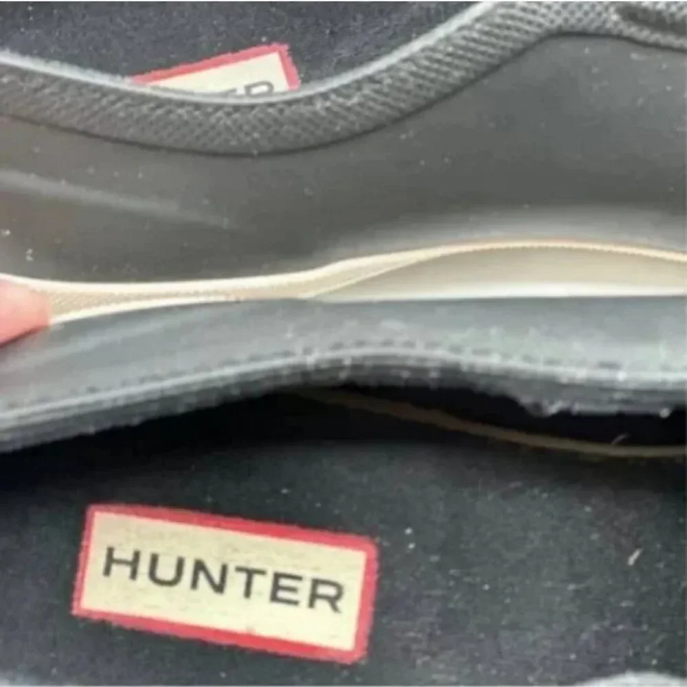 Hunter Original Plimsoll Slip-On Black Rubber Sneaker Size 7